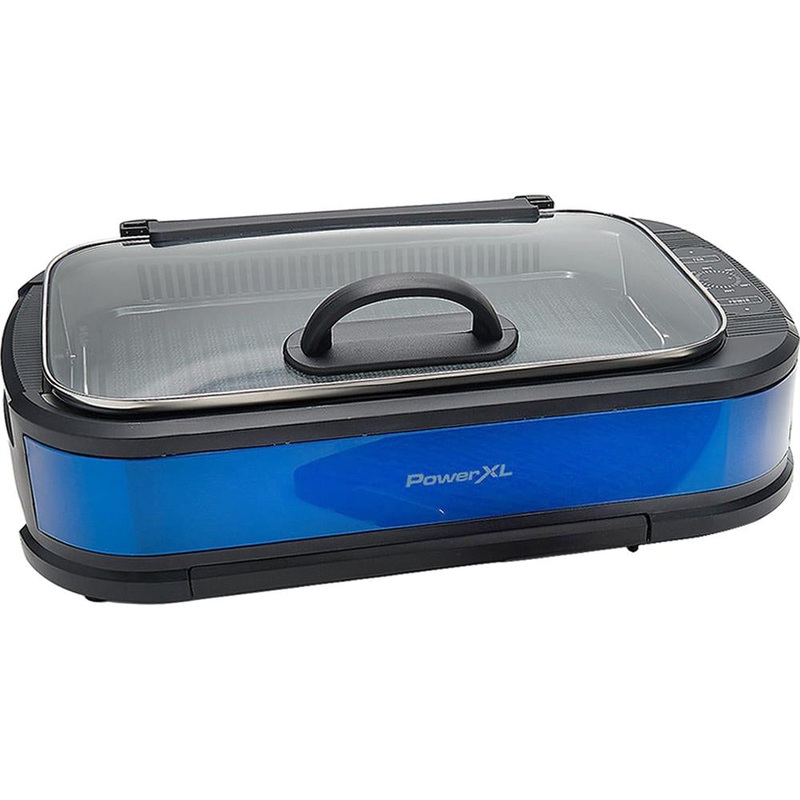 PowerXL Smokeless Indoor 1500 Watt Grill, Blue (5-00682-03) - Open Box