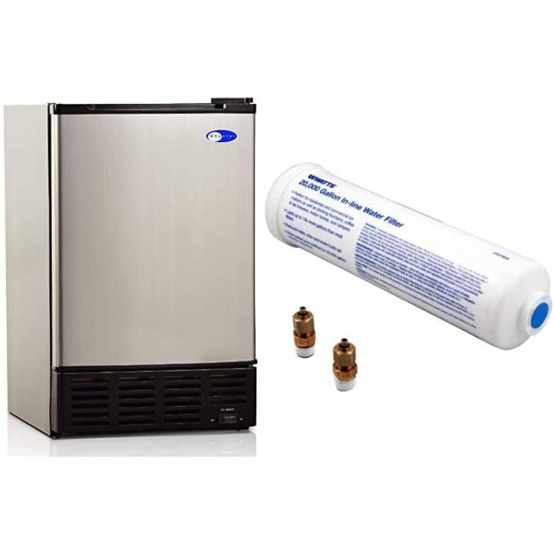 Whynter Stainless Steel Built-In Ice Maker with Watts Inline Water Filter
