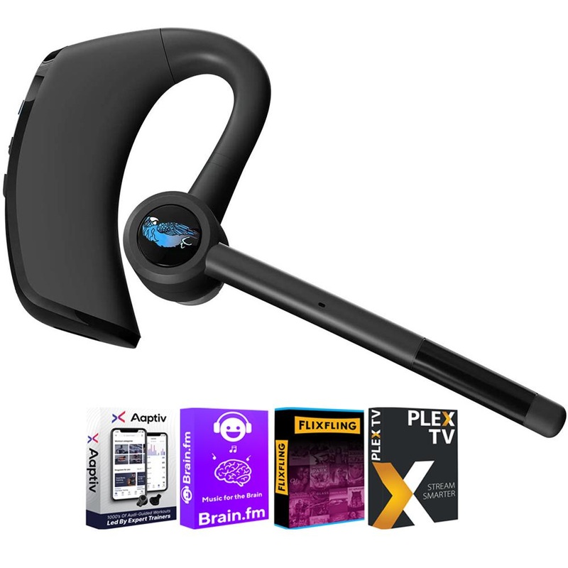 BlueParrott Bluetooth Noise-Canceling Mono Headset with Audio Essentials Bundle