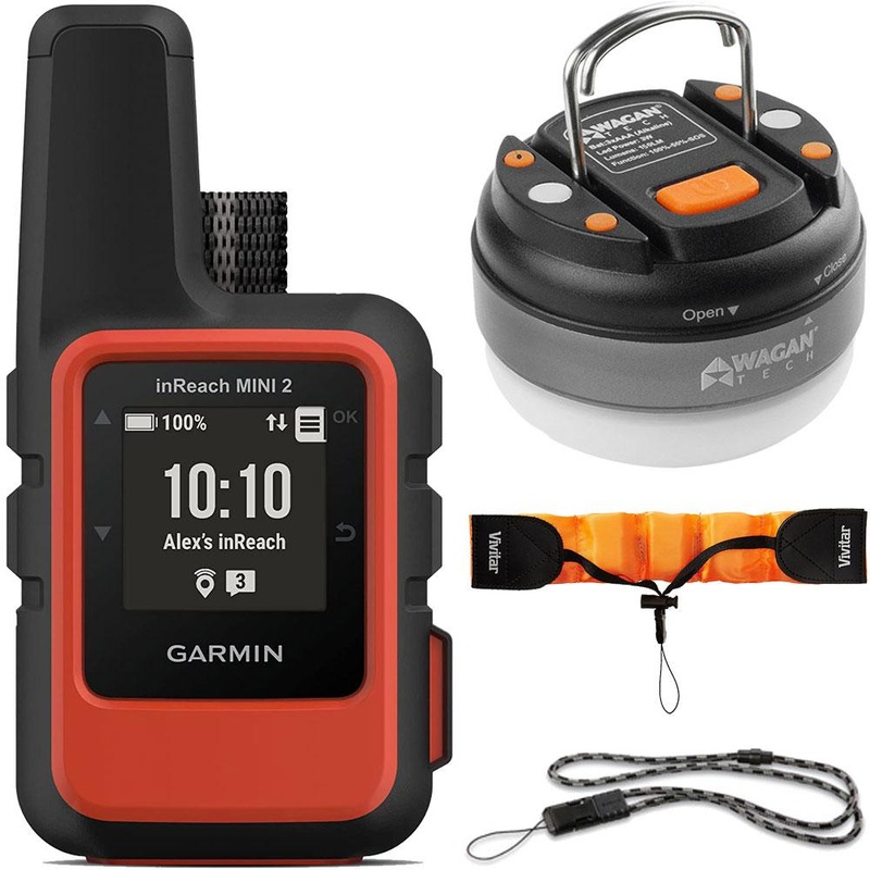 Garmin inReach Mini 2 Portable Satellite GPS Navigator (Flame Red) w/ Accessory Bundle