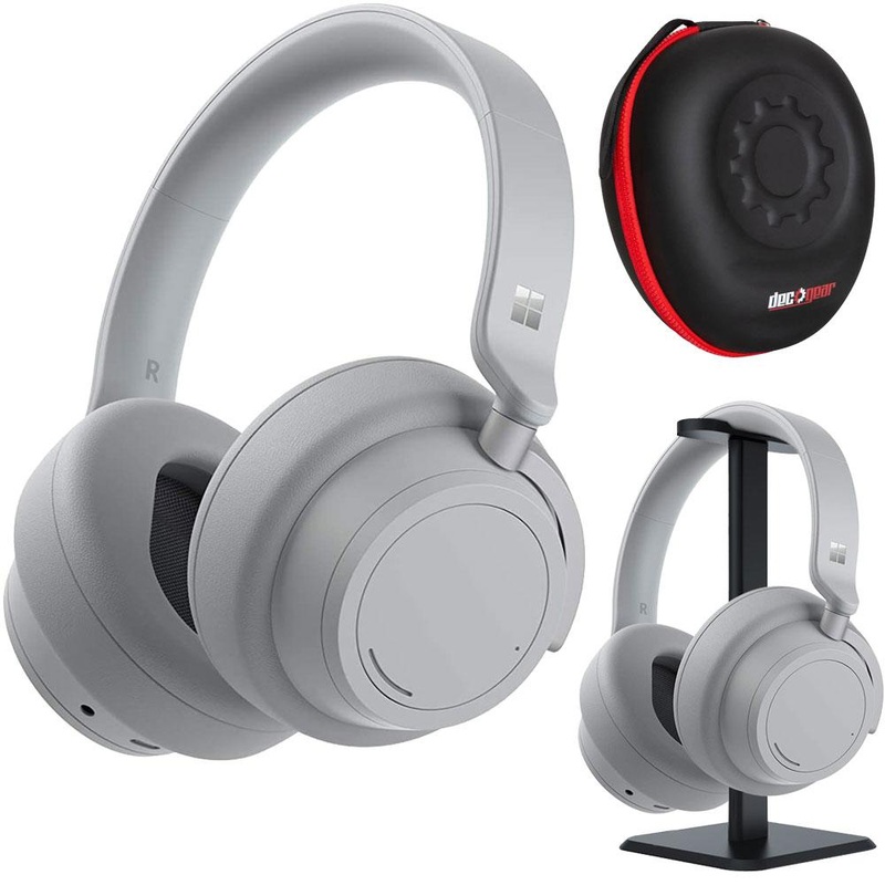 Microsoft Surface Headphones 2, Light Gray (QXL-00001) Bundle with Case and Stand