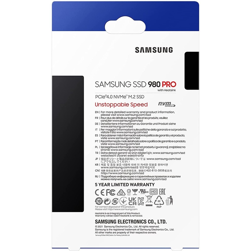 Samsung 980 PRO with Heatsink PCIe 4.0 NVMe SSD 2TB for PC/PS5 - MZ-V8P2T0CW