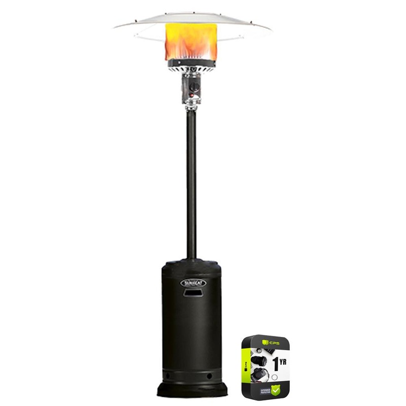 SUNHEAT 46,000 BTU Umbrella Propane Patio Heater Black with Extended Warranty
