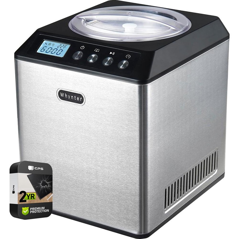 Whynter 2.1 Qt Upright Automatic Compressor Ice Cream Maker Black+2Year Warranty