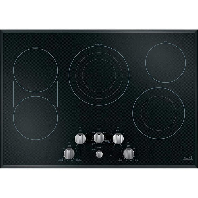 Cafe 30" Knob-Control Electric Cooktop with Variable Element Sizes - Black
