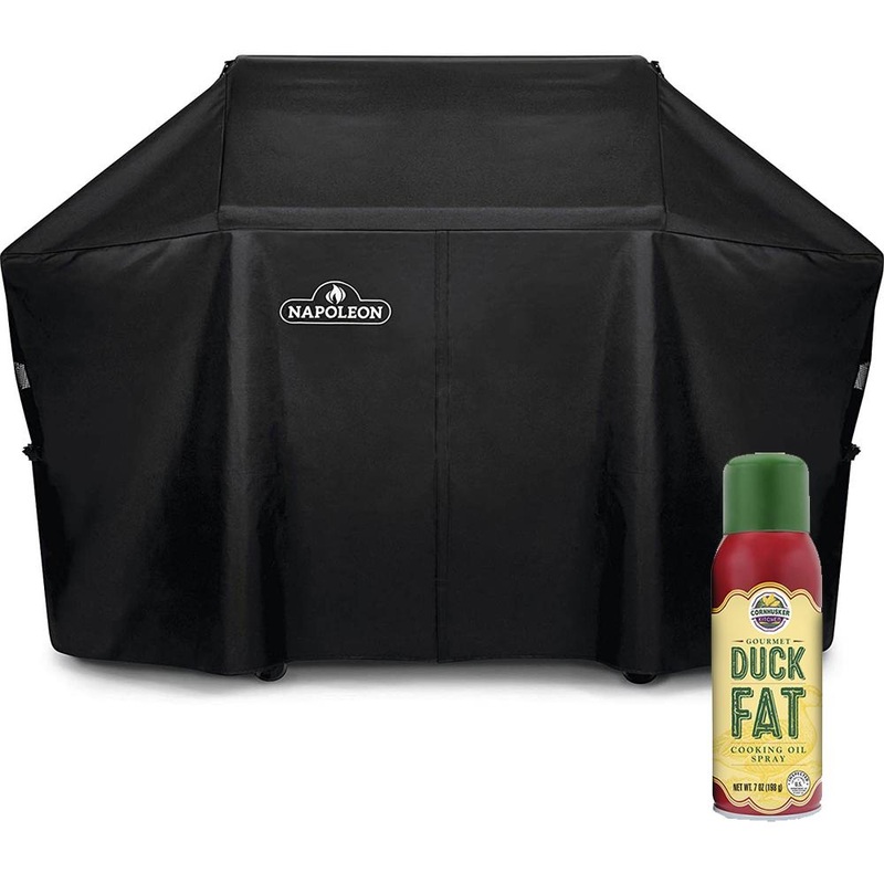 Napoleon PRO 665 Outdoor Grill Cover Black with Duck Fat Spray Cooking Oil