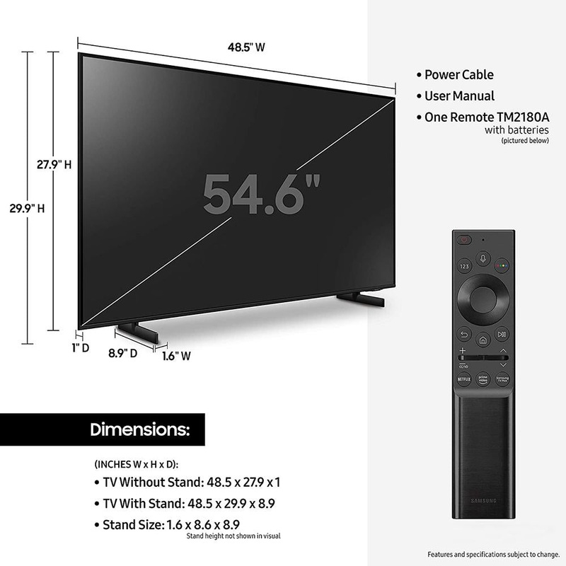 Samsung UN55AU8000 55 Inch 4K Crystal UHD Smart LED TV (2021) - Refurbished