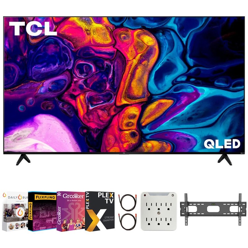 TCL 55" Class 4K UHD QLED Dolby Vision HDR Smart Roku TV with Movies Streaming Pack