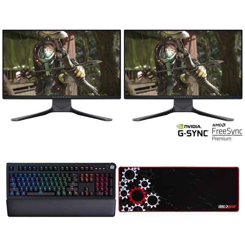 Alienware 24.5" 240Hz Gaming Dual Monitor, FHD, True 1ms w/ Deco Keyboard Bundle