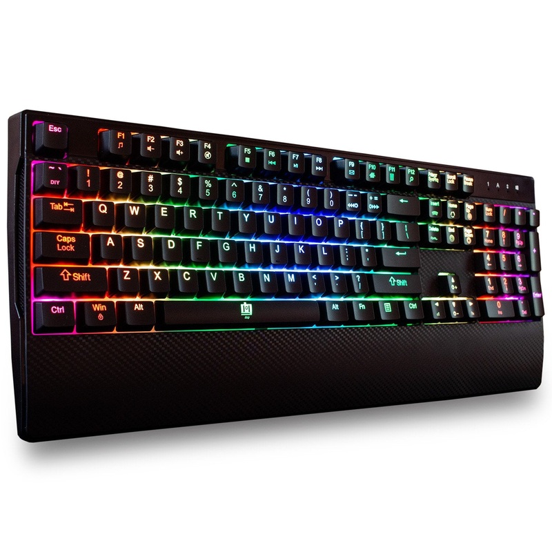 Deco Gear Mechanical Gaming Keyboard, RGB Back Lighting, Anti-Ghosting, Black, Refurbished