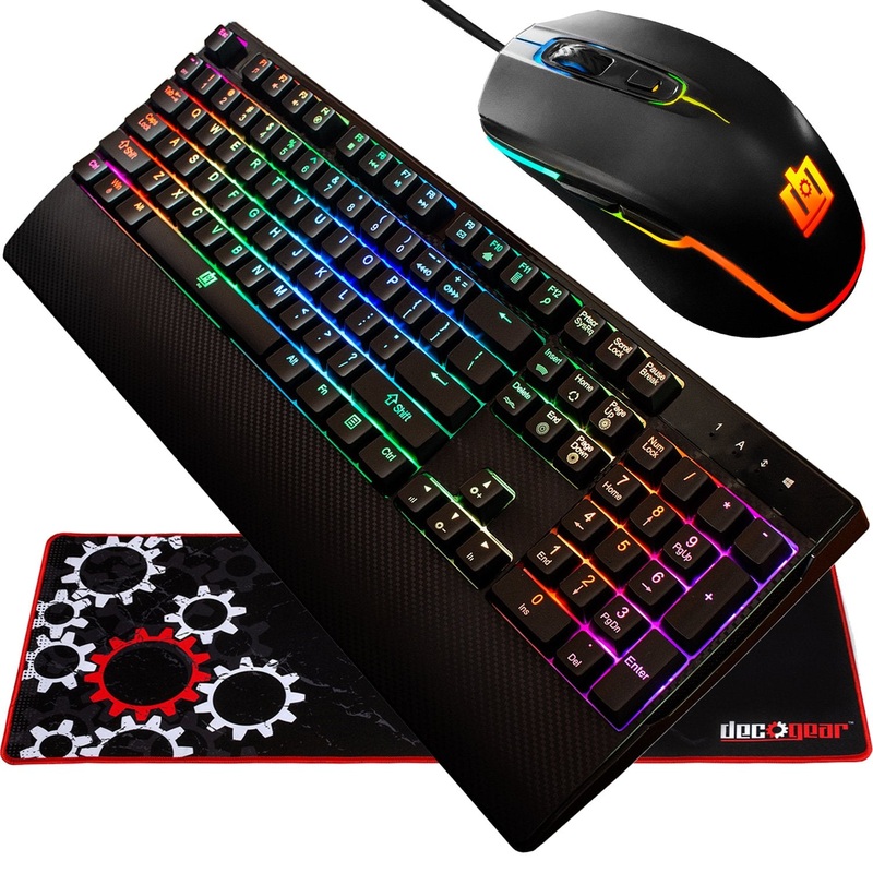 Deco Gear Mechanical RGB Keyboard with RGB Gaming Mouse & Extended Mouse Pad