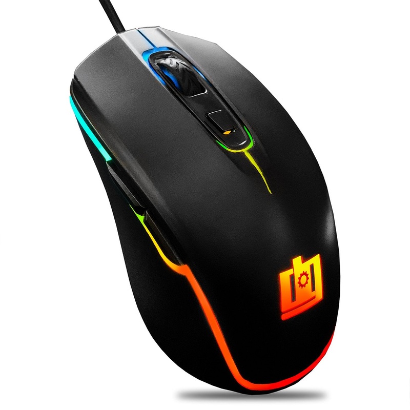Deco Gear Wired Gaming Mouse - 800-5000 DPI Adjustable - 11 RGB Modes - Refurbished