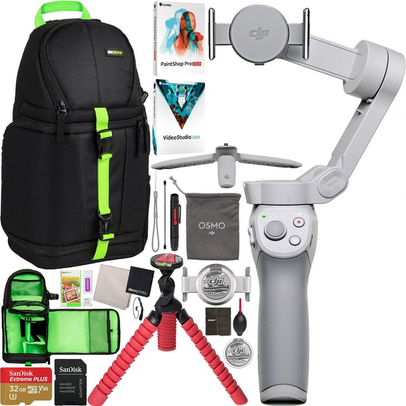 DJI OM 4 Smartphone Mobile Handheld 3-Axis Gimbal Stabilizer with Grip Tripod Bundle