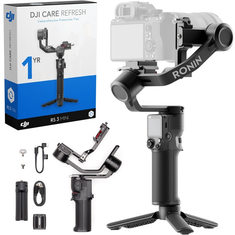 DJI RS 3 Mini Travel Ronin Gimbal Stabilizer Bundle with DJI Care Refresh 1-Yr Plan