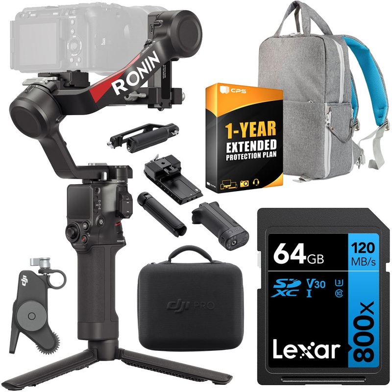 DJI RS 4 Combo 3-Axis Gimbal Stabilizer Bundle with 64GB Warranty and Backpack