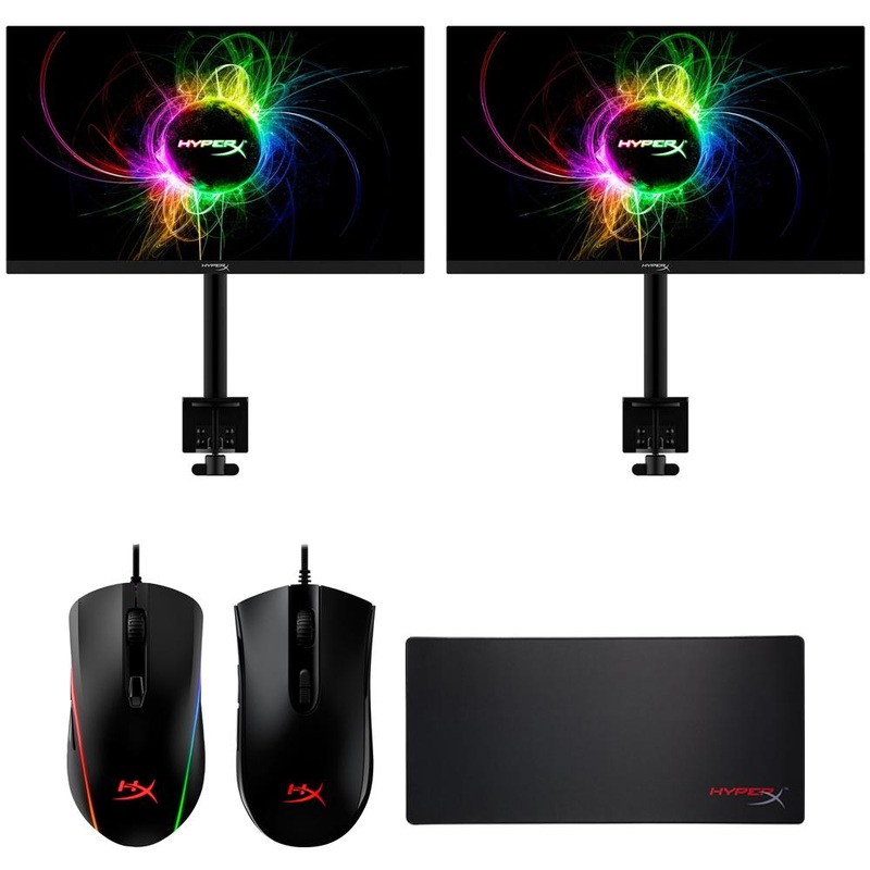 HyperX Armada 27 QHD Dual Gaming Monitor w/ Desk Mount + Gaming Mouse Bundle