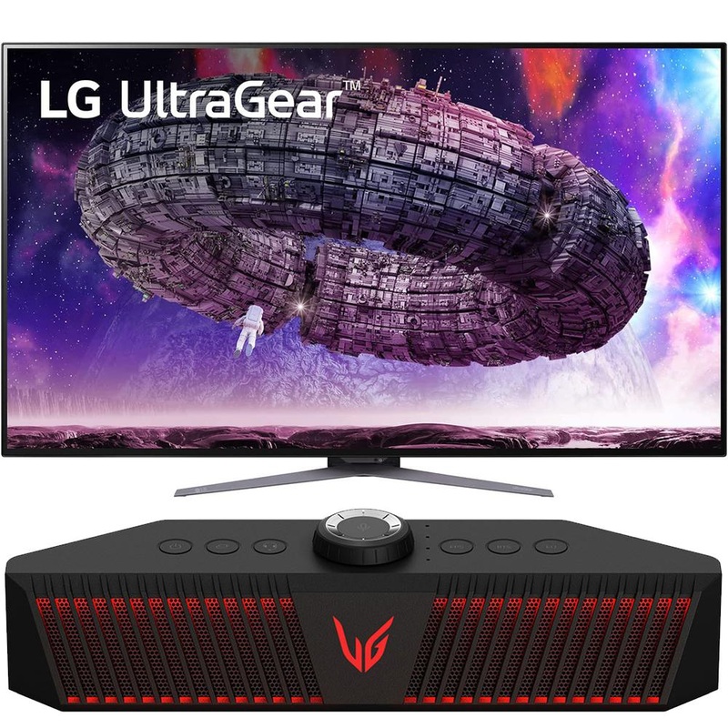 LG 48GQ900-B 48" UltraGear UHD OLED Gaming Monitor + LG UltraGear GP9 Game Speaker
