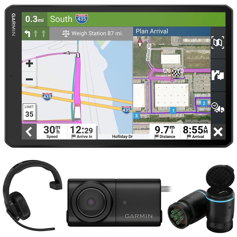 Garmin dezl OTR1010 10" GPS Truck Navigator w/ Garmin Headset & Backup Cam Bundle