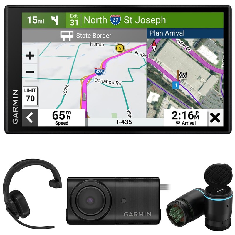 Garmin dezl OTR610 6" GPS Truck Navigator w/ Garmin Headset & Backup Cam Bundle