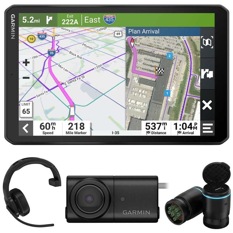 Garmin dezl OTR810 8" GPS Truck Navigator w/ Garmin Headset & Backup Cam Bundle