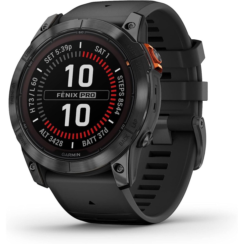 Garmin fenix 7X Pro Solar, Glass, Slate Gray Steel, Black
