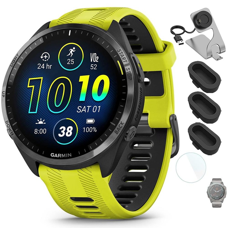 Garmin Forerunner 965 Smartwatch Amp Yellow and Black with Charging Dock Bundle