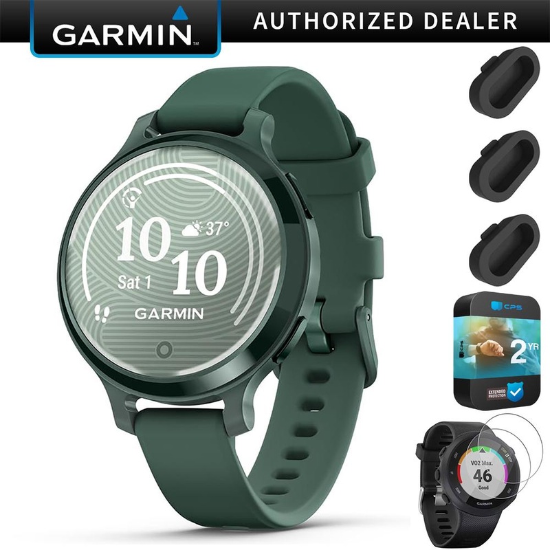 Garmin Lily 2 Active Smartwatch, Jasper Green w/ Silicone Band + 2 Yr Warranty Pack