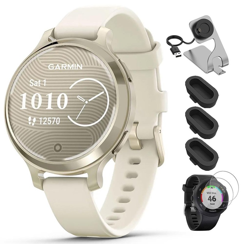 Garmin Lily 2 Active Smartwatch Lunar Gold with Band + Charging Dock Bundle