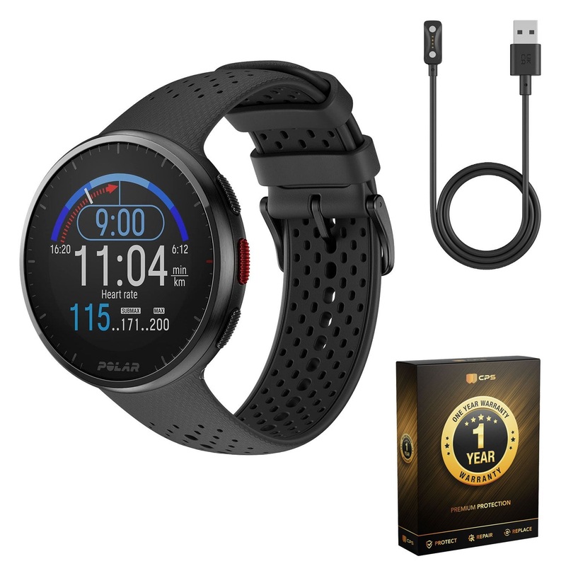 Polar Pacer Pro Advanced GPS Running Watch (Grey/Black) Bundle with Charge 2.0