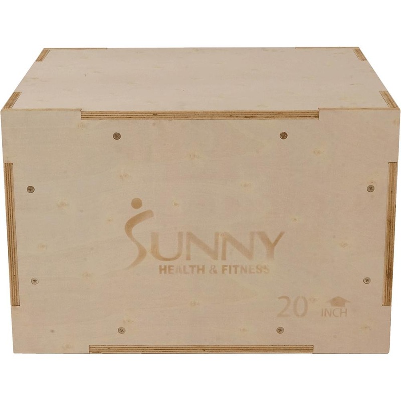 Sunny Health and Fitness Wood Plyo Box with 1 Padded Vinyl Tear-Resistant Cover ( No. 084) - Open Box