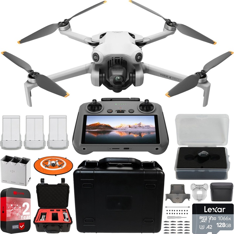 DJI Mini 4 Pro 4K Drone Fly More Combo Plus + RC 2 Remote + Custom Hard Case Bundle