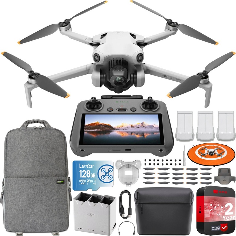 DJI Mini 4 Pro 4K Drone Quadcopter Fly More Combo Plus +RC 2 Remote Accessory Bundle