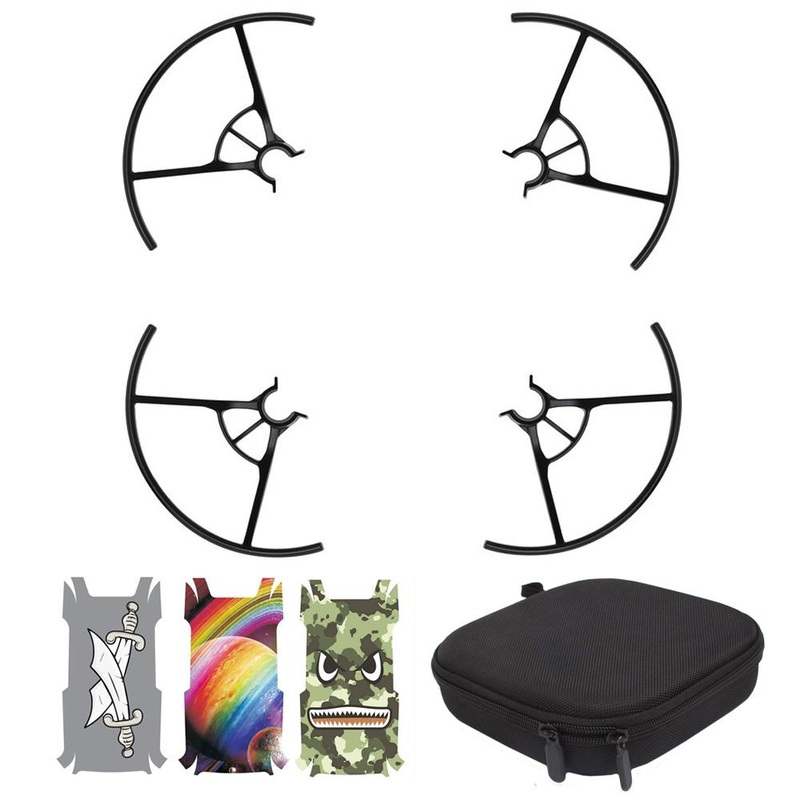 DJI Tello Part 3 Propeller Guards w/ 3x Body Skin Decals + Protective Case