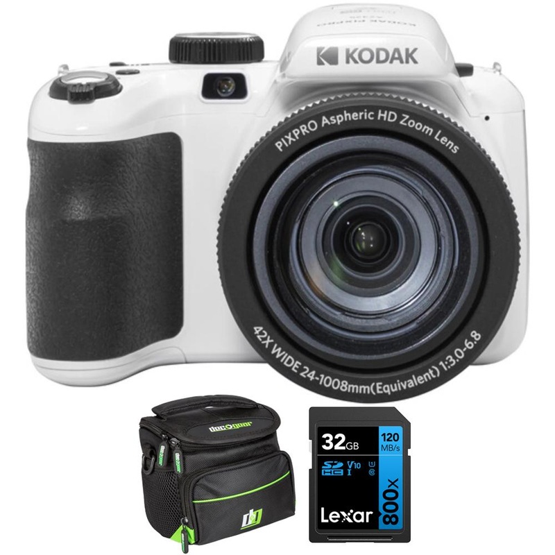 Kodak PIXPRO AZ425-WH 20.7 MP Bridge Camera + 32GB Memory Card +Camera Bag