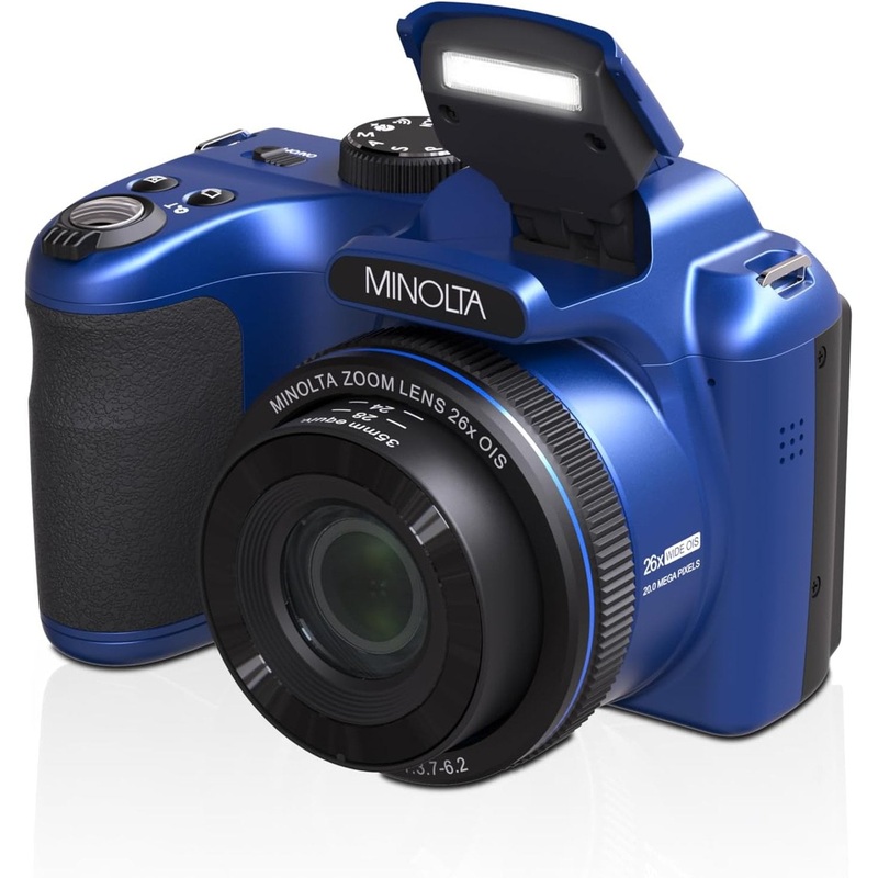 Minolta MN26Z 20 MP / 1080P FHD Bridge Camera w/26x Optical Zoom (Blue)