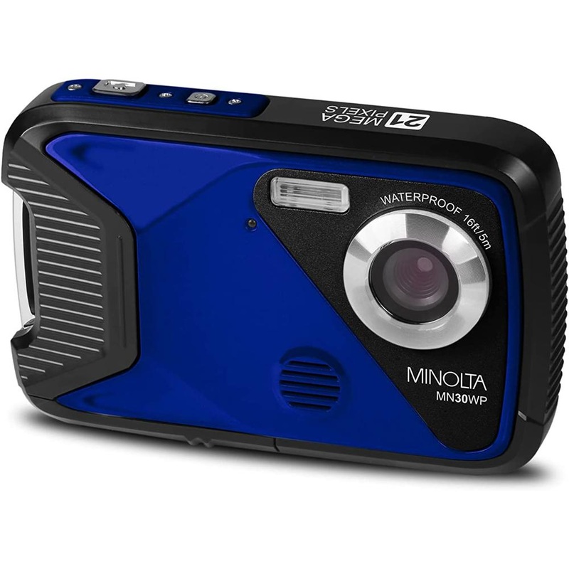 Minolta MN30WP 21MP Full HD 2.8" Touch LCD Screen Waterproof Digital Camera - Blue
