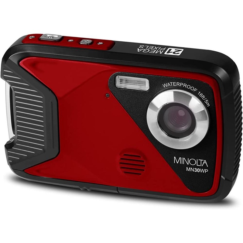 Minolta MN30WP 21MP Full HD 2.8" Touch LCD Screen Waterproof Digital Camera - Red
