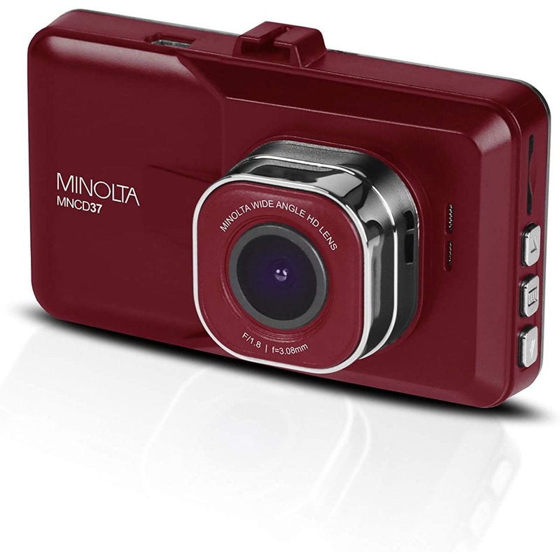 Minolta MNCD37 1080p Car Camcorder/Dashcam with 3.0" LCD Monitor (Red)