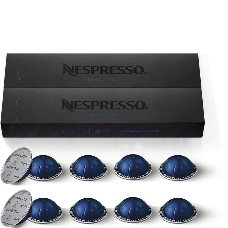 Nespresso Vertuo Diavolitto Ristretto/Espresso Capsules, 20-Pack