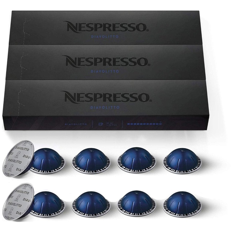 Nespresso Vertuo Diavolitto Ristretto/Espresso Capsules, 30-Pack