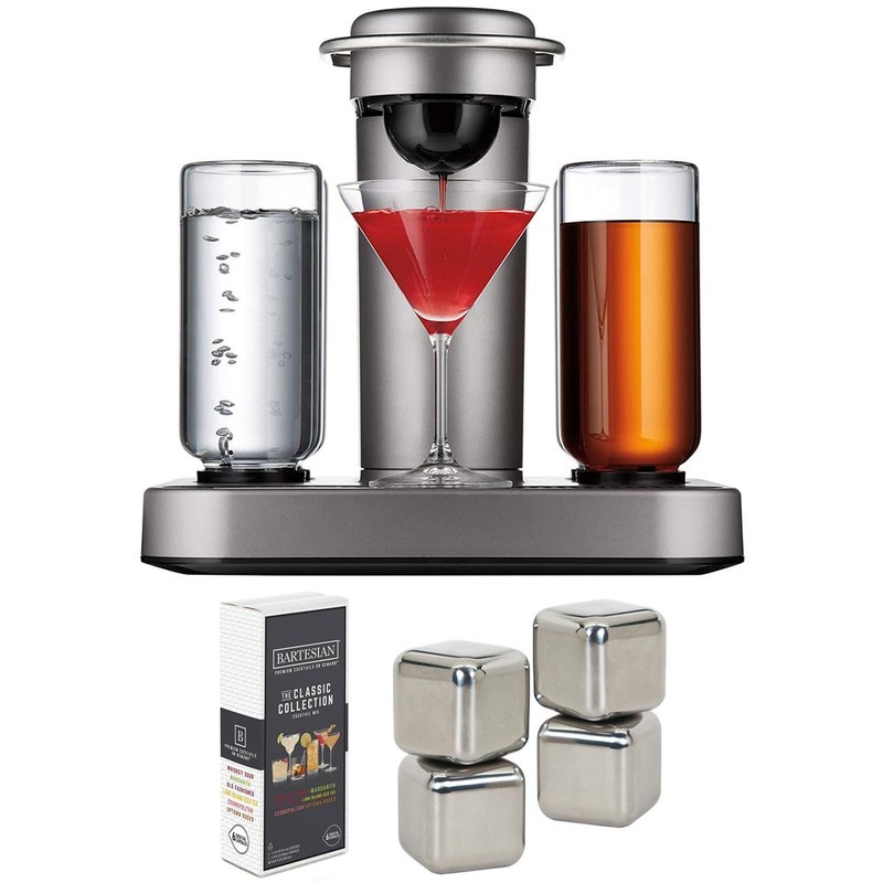 Bartesian Premium Home Bar Cocktail Machine (Refurb.) w/Variety Pack + Ice Cubes