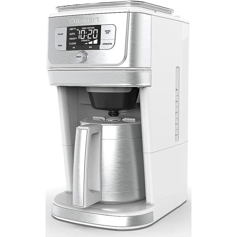 Cuisinart DGB-850W Burr Grind + Brew 10-Cup Coffeemaker with Thermal Carafe, White