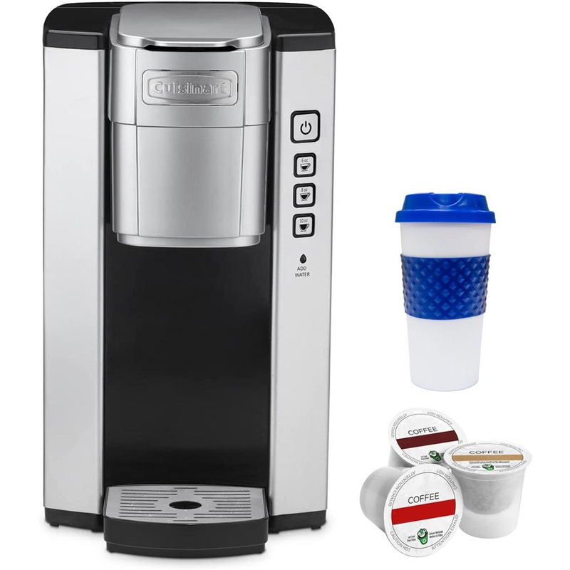 Cuisinart SS-5WSP1 Single-Serve 40-Ounce Coffeemaker w/ To Go Mug + 3 K-Cups