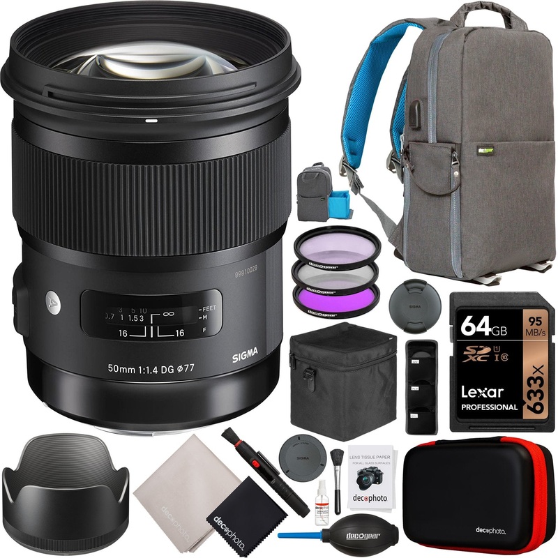 Sigma 50mm F1.4 DG HSM A Art Lens for Canon EF Mount DSLR Camera + Accessories Bundle