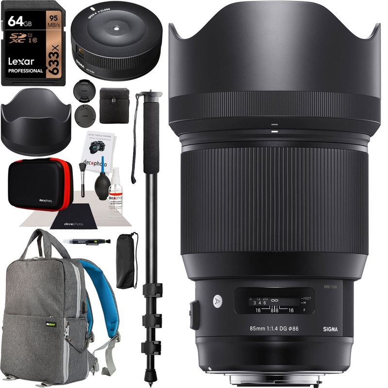 Sigma 85mm f1.4 DG HSM Art Lens for Canon EF Mount Cameras Case Accessory Bundle