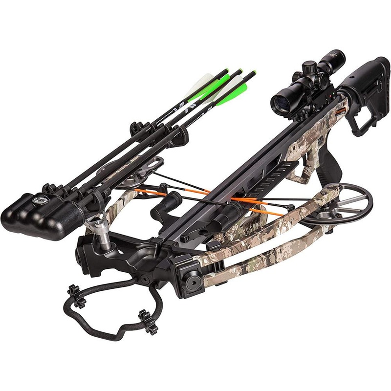 Bear Archery Constrictor Crossbow Kit with Scope, Quiver, Cheek Pad, and Bolts - Veil Stoke