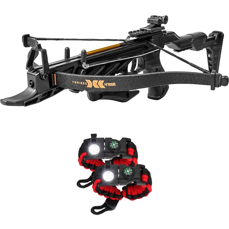 Bear Archery Desire XL Self-Cocking Pistol Crossbow w/ 3 Premium Bolts + Tactical Bracelet