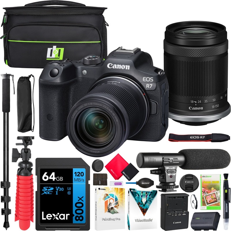Canon EOS R7 Mirrorless Camera w/RF-S 18-150mm F3.5-6.3 IS STM Lens Kit Renewed Bundle