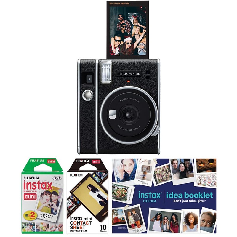 Fujifilm Instax Mini 40 Instant Camera with Mini Twin Pack Picture Instant Film Bundle