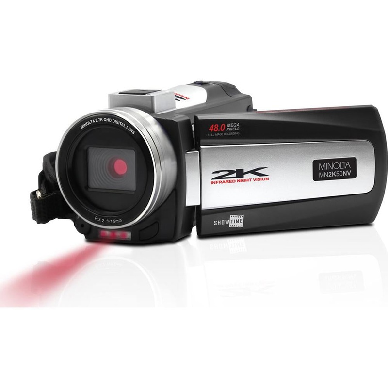 Minolta MN2K50NV 2.7K Quad HD / 48 MP IR Night Vision Camcorder (Black) - Open Box